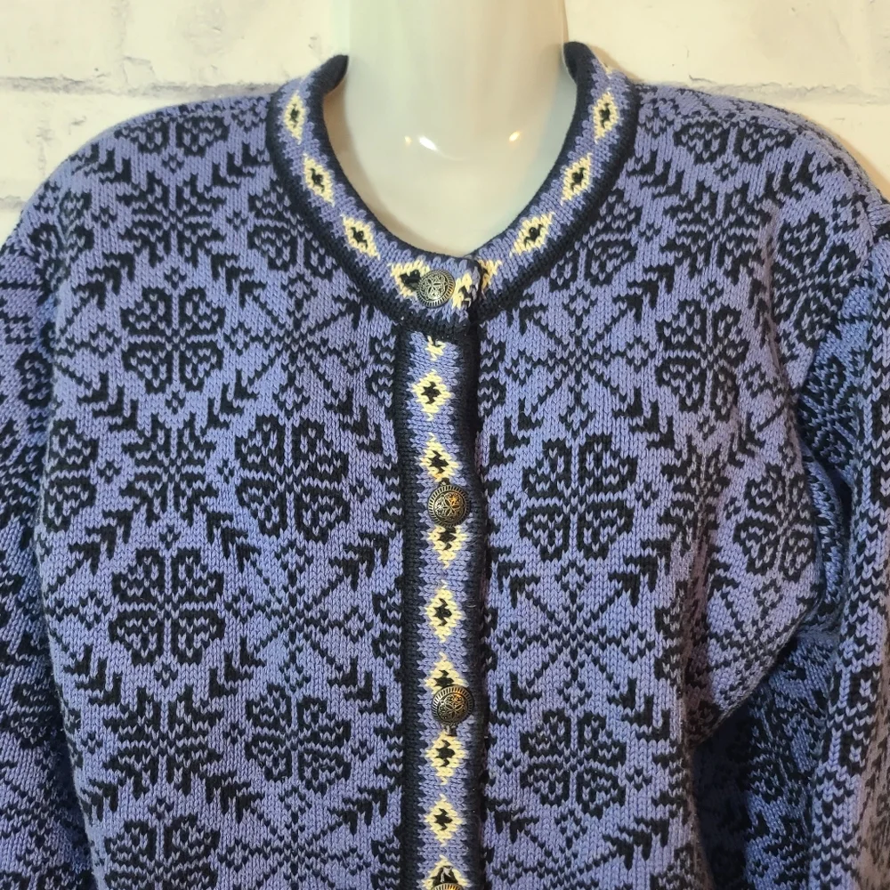 Vintage L.L. Bean 100% Cotton Button Cardigan Large - Picture 3 of 5